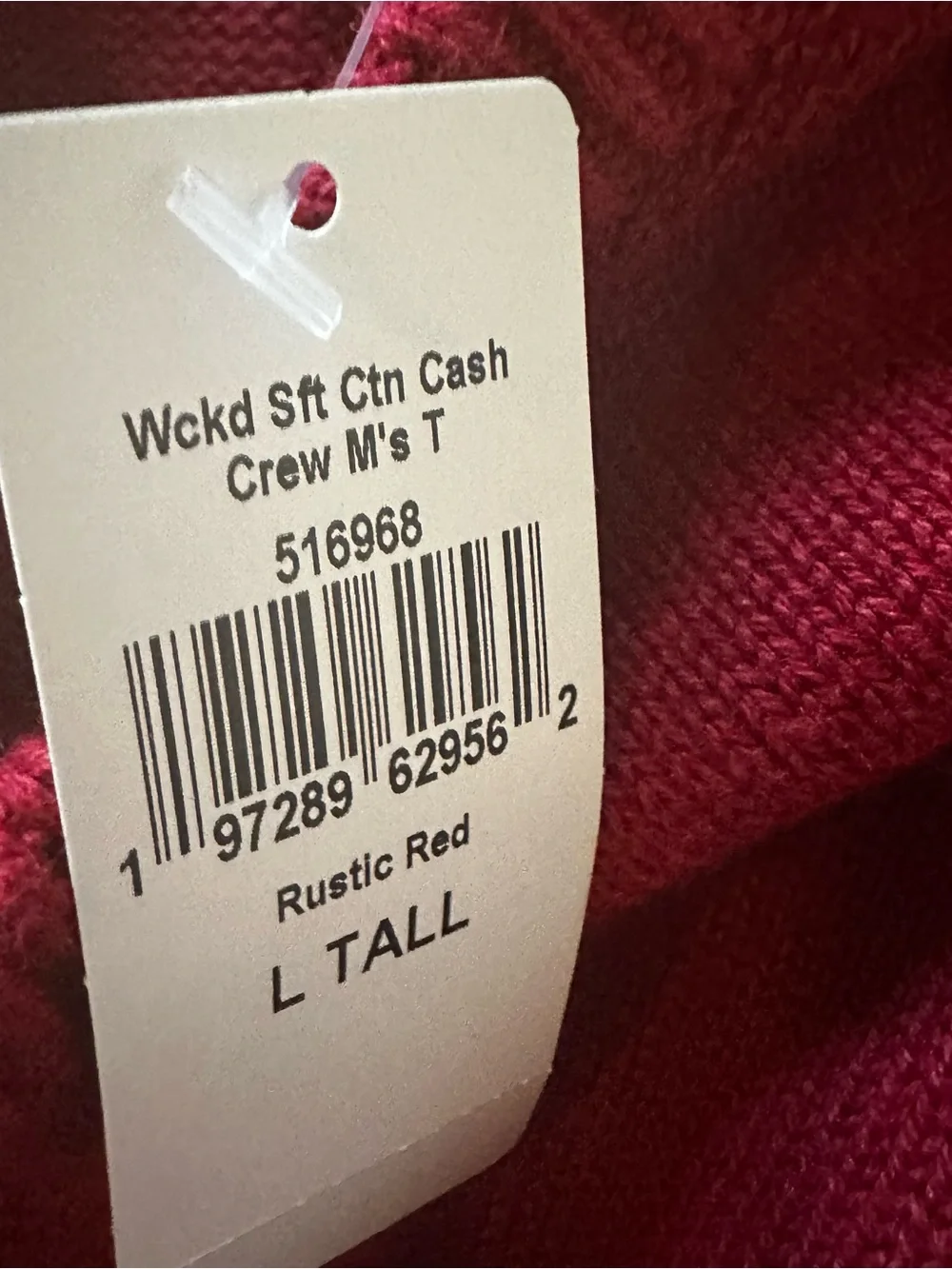 NWT L.L. Bean Cotton Cashmere Crewneck Sweater Rustic Red Men's Large Tall NEW
